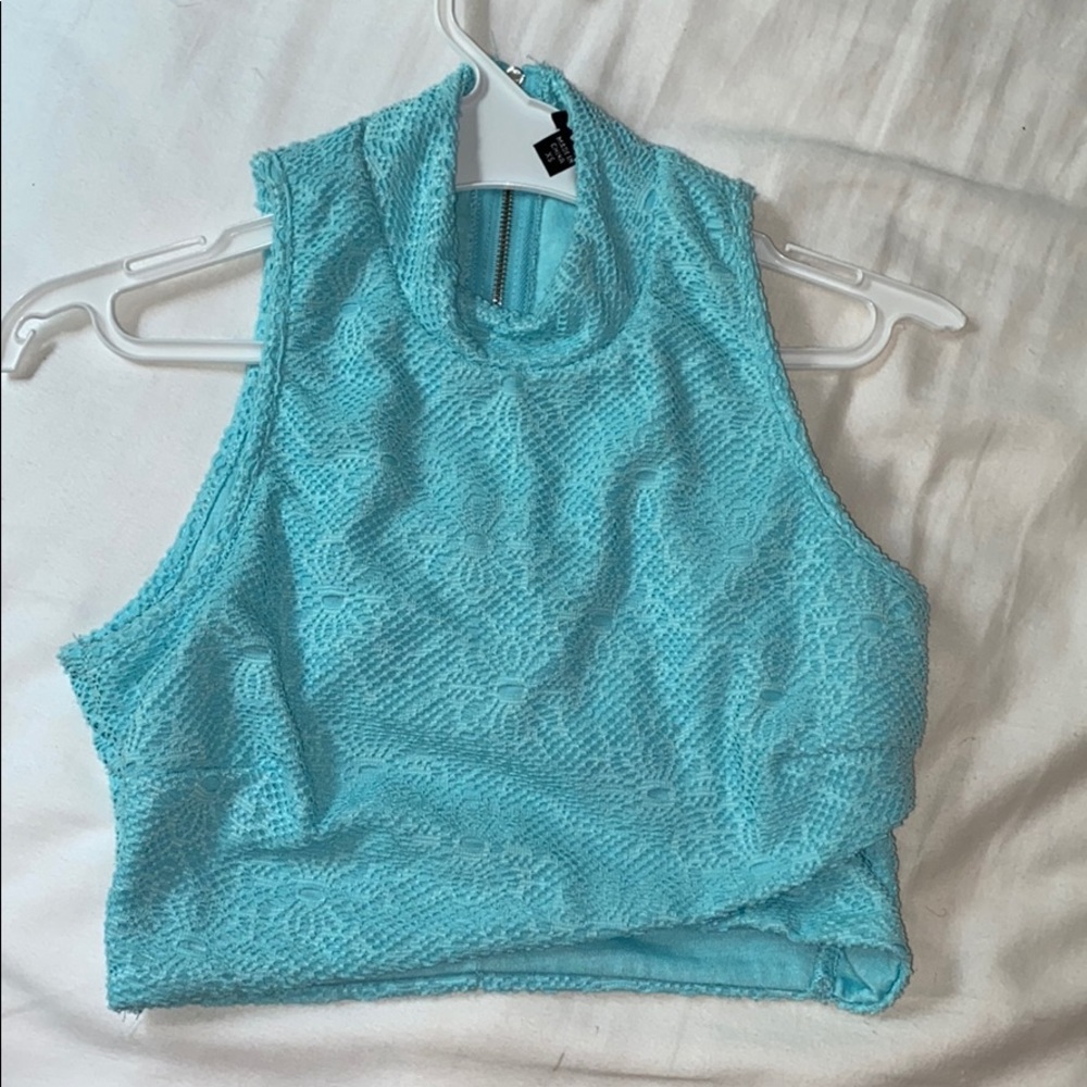 Light blue crop top